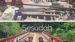 Jembatan Penghubung Air Palawan Mulai Diperbaiki, Warga dan Guru Apresiasi Tanggap Cepat TNI-Polri
