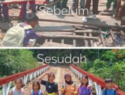 Jembatan Penghubung Air Palawan Mulai Diperbaiki, Warga dan Guru Apresiasi Tanggap Cepat TNI-Polri